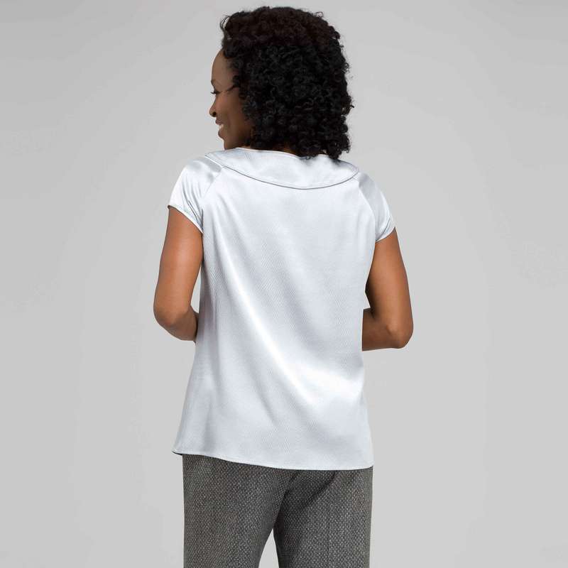 Beaded Jewel Neck Blouse, Frost, large image number 1